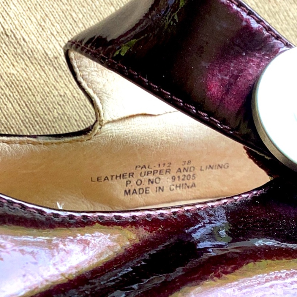 π· BURGUNDY PATENT LEATHER Mary Jane Size 38 = 8/8 1/2 Alegria EPLC π - Picture 4 of 16